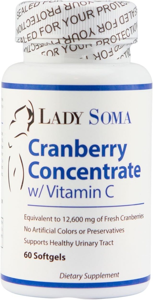 Lady Soma Cranberry UTI Verteidigung mit Vitamin C – 60 Softgels
