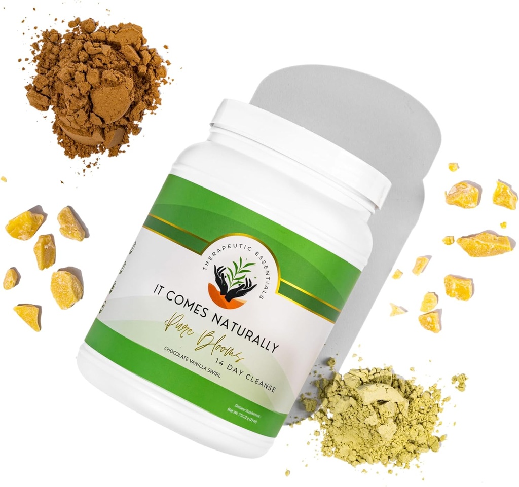 Pure Blooms Super Supplement & 14 Day Reset - 26g pflanzliches Protein, 30 Nährstoffe für natürliches Detox, Verdauung, Energie, Entzündung, Immunität. Sicher & Rein, leckere Schokolade Vanille Swirl
