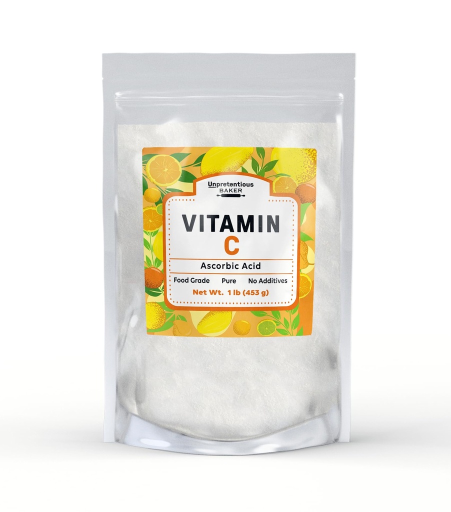 Unpretentious Vitamin C Pulver-Backer (1 lb) Ascorbinsäure, wiederverschließbare Tasche