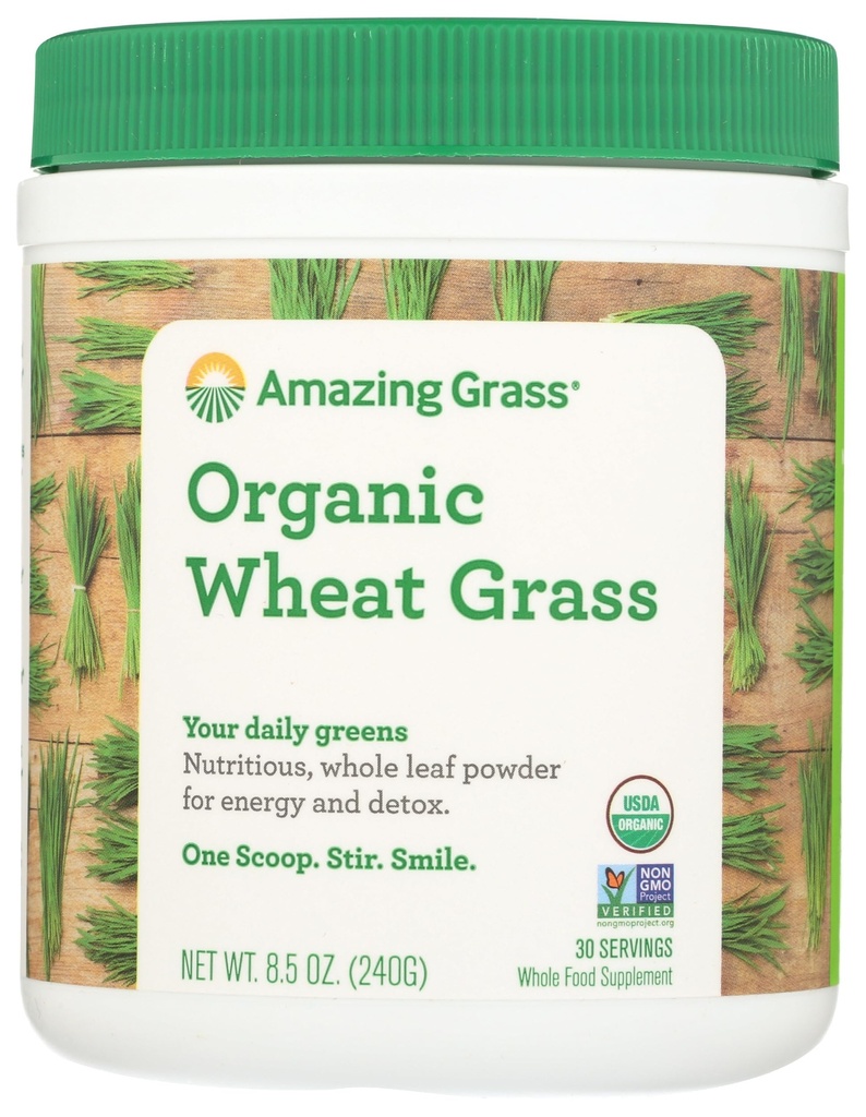 Erstaunliches Gras Weizengraspulver: 100 % Vollblättriges Weizengraspulver für Energie, Detox & Immunitätsunterstützung, Chlorophyll Providing Greens, 30 Portionen