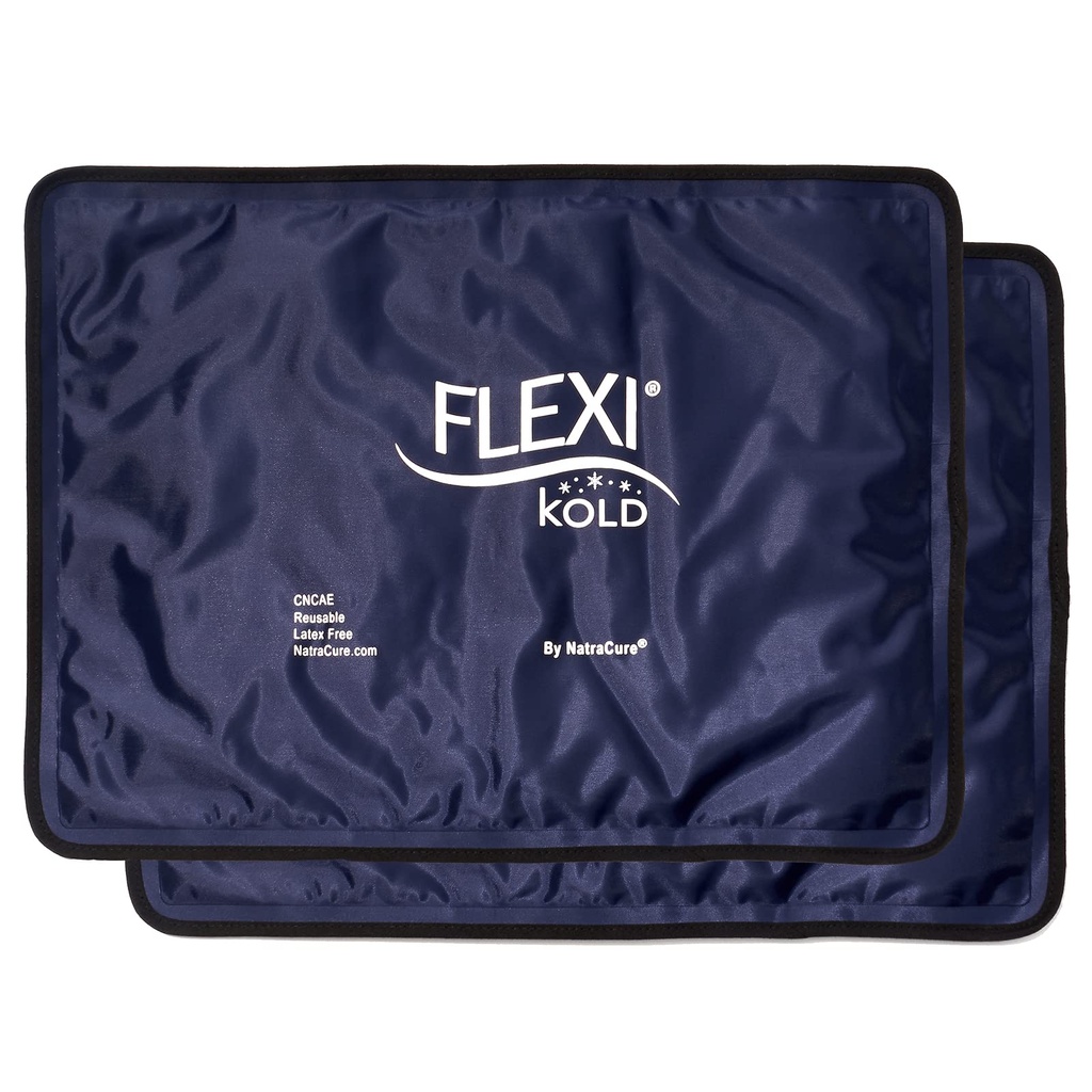 2 FlexiKold Gel Ice Packs (Standardgröße: 10.5" x 14.5") - Wiederverwendbares Kaltpaket für Verletzungen, für Rückenschmerzen Relief, Migraine Relief Pad, Nach Chirurgie, Postpartum, Kopfschmerzen, Schulter - 6300-COLD 2PK