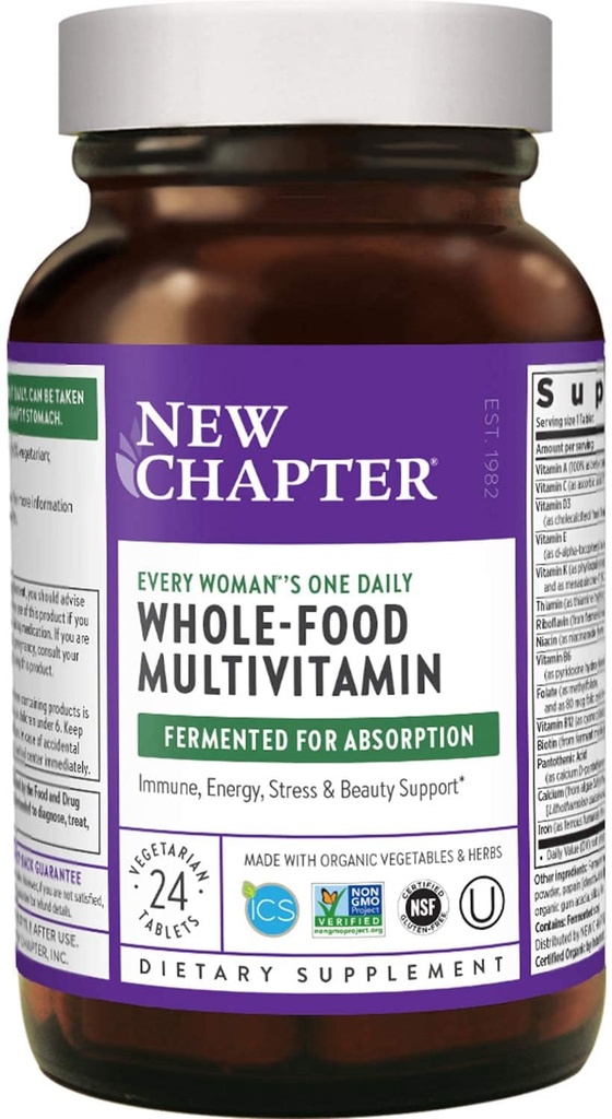 Neues Kapitel Jede Frau eine tägliche, Frauen Multivitamin mit Probiotika + Eisen + B Vitamine + Vitamin D3 + Bio Non-GMO Zutaten, 24 Zähler
