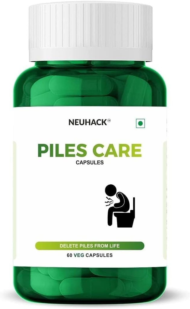 Piles Pflege Kräuterkapseln für Colon Health- Ayurvedic Piles Ergänzung | Paket von 2(60 Veg Kappen)