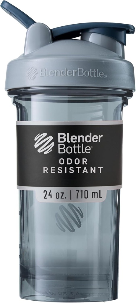 BlenderBottle Shaker Bottle Pro Serie Perfekt für Protein Shakes und Pre Workout, 24-Ounce, Full-Color Grey