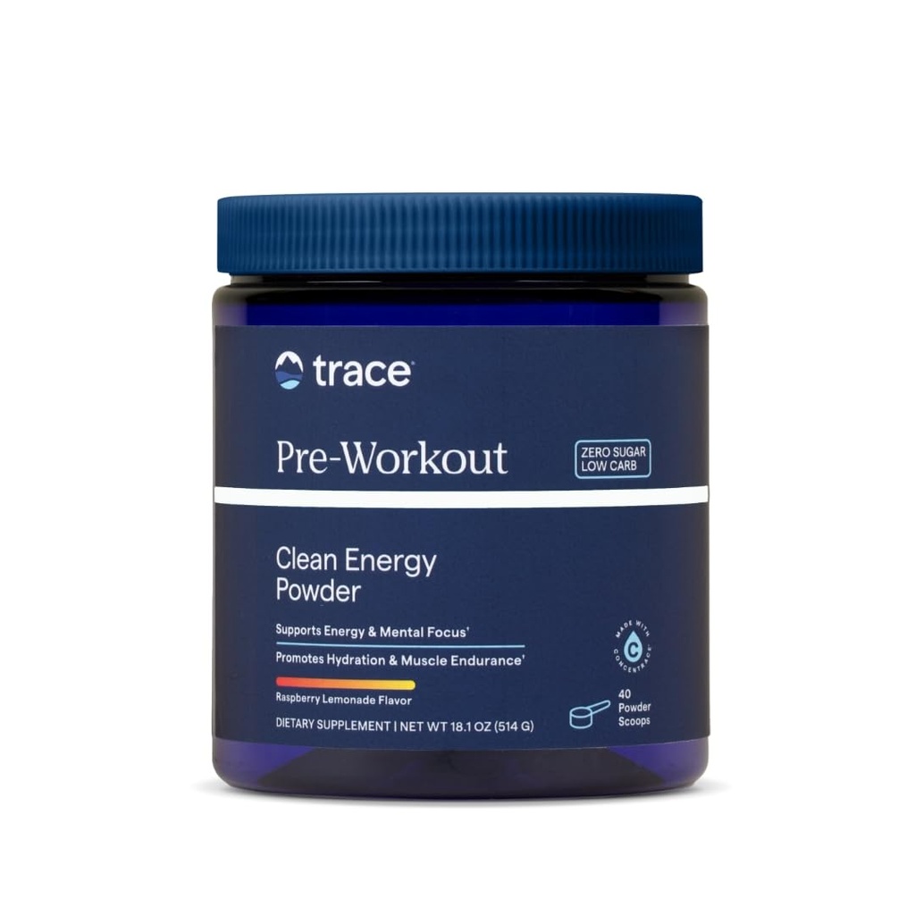 Trace Minerals Pre-Workout - Endurance Supplement für Athleten - Unterstützt Muskelrückgewinnung & Stamina - Hydration Mix - Blutfluss & Immununterstützung - Raspberry Lemonade Flavor - 40 Portionen
