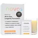 NOVOS Core Longevity Mix, Anti-Aging-Ergänzung, Drink Powder Packet Orange Flavor - Hautunterstützung, Energie, Stimmung, Schlaf- und Kognitionsunterstützung - 30 Servietten