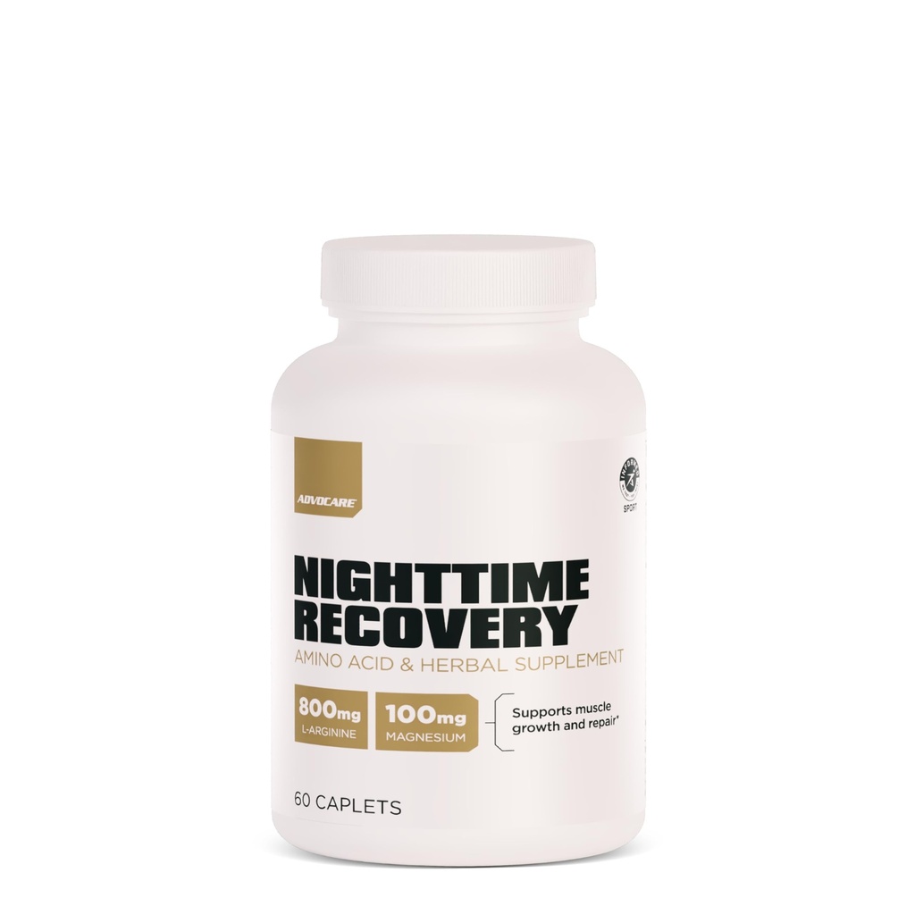 AdvoCare Nighttime Recovery Aminosäure & Kräuterergänzung - Muskel Erholung Ergänzung mit Ashwagandha, L-Arginin, Magnesium & More - 60 Caplets