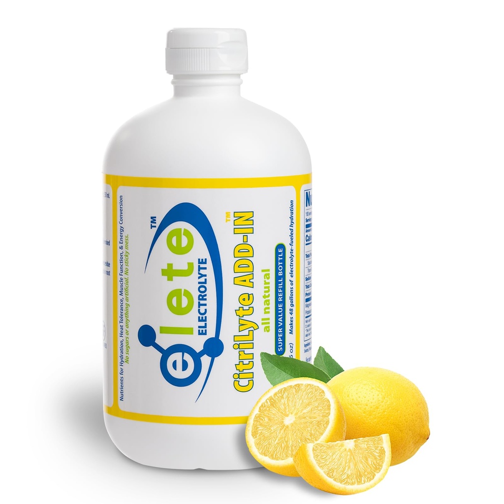 elete CitriLyte Elektrolyt Add-in Hydration Tropfen | Natrium Magnesium Kalium Trace Minerals | Leichte Zitronen Geschmack | Muskel Cramp Relief | Transformieren Sie alle Getränke in einen Sportgetränk, 18.6oz Nachfüllgröße