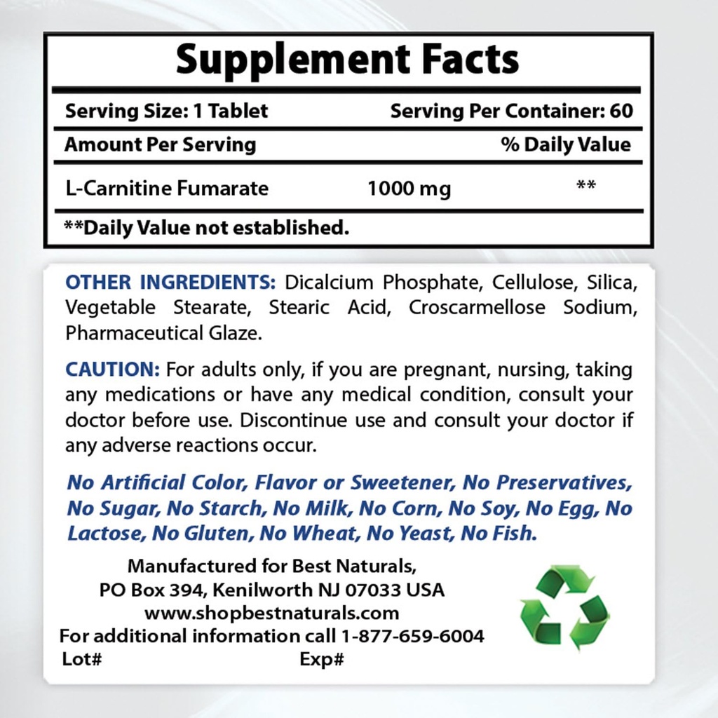 Best Naturals L-Carnitin 1000mg & L-Glutamin 1000mg