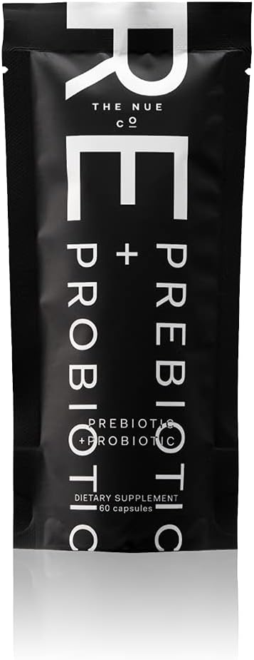 Die Nue Co. PREBIOTIC + PROBIOTIC Supplement Refill, unterstützt Gutgesundheit, synbiotisch und spornbasiert, IBS Relief, Immunität, und Haut, Vegan, Glutenfrei, 60 Kapseln