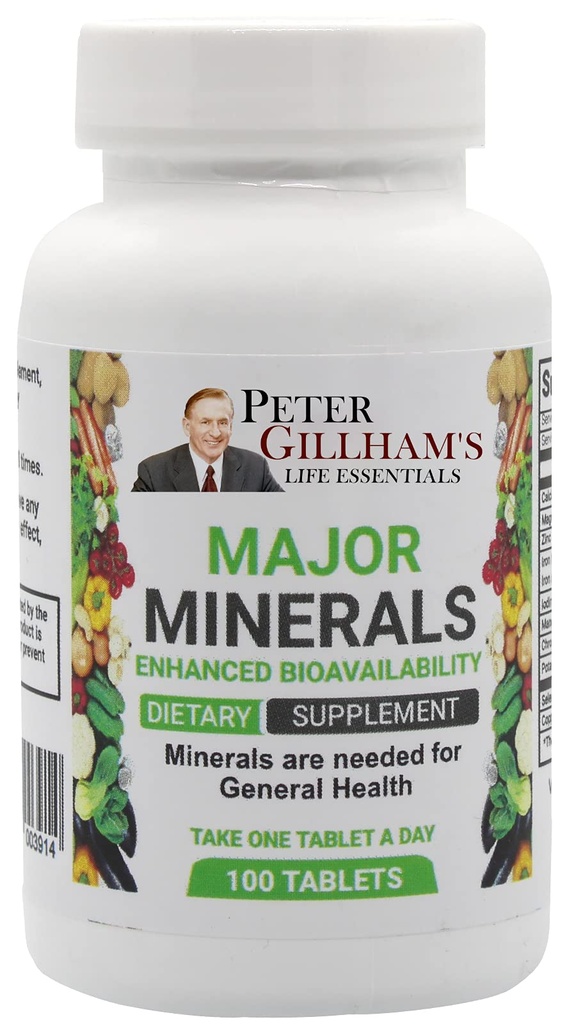 Major Minerals 100 Tabletten, kein Oxid! Einfach zu digest Multimineral, Balanced für Männer & Frau Knochen & Immunsystem Unterstützung mit Eisen und Kalium vonPeter Gillham's Life Essentials