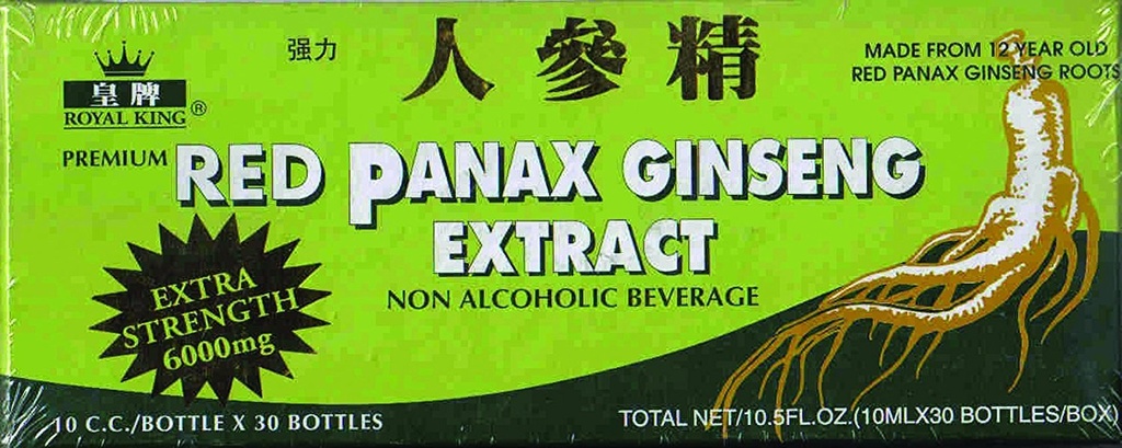 Royal King Red Panax Ginseng Extract 6000mg 10c.c./Flasche X 30 (Pack mit 4)