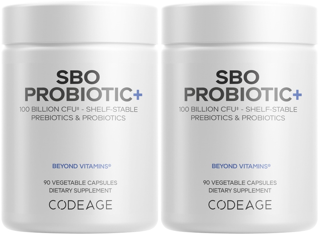 Codeage SBO Probiotics, 100 Billion CFUs pro Servierung, Multi Strain Soil basierte Organismen Mischung und Organic Fermented Botanical Blend, Regal-Stable - 2 Pack
