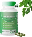 Pure Moringa Pulver Kapseln - 800mg, Antioxidans Superfood für Energie, Hautgesundheit & Gut Unterstützung - Reich an essentiellen Vitaminen & Aminosäuren - Natürlich, Non-GMO, 60 Kapseln (1)