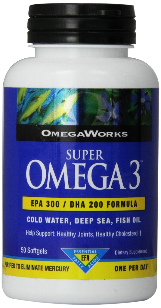 Omegaworks Super Omega 3 Softgels, 50-Count Flaschen (Pack von 2)