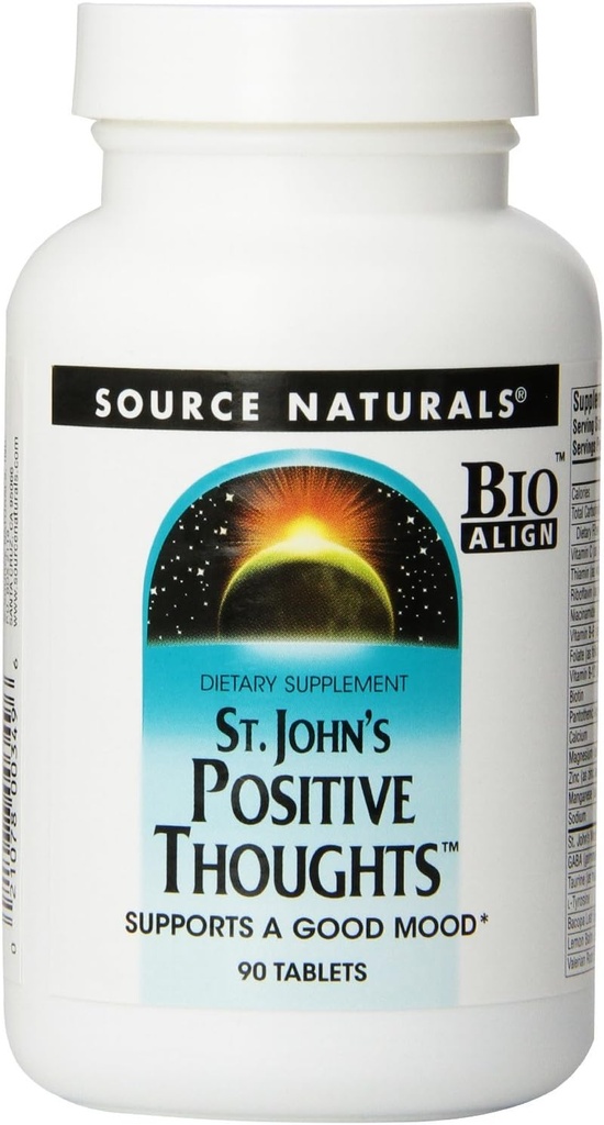 Quelle Naturals St. John's Positive Gedanken Kräuterergänzung - 90 Tabletten (Pack von 2)