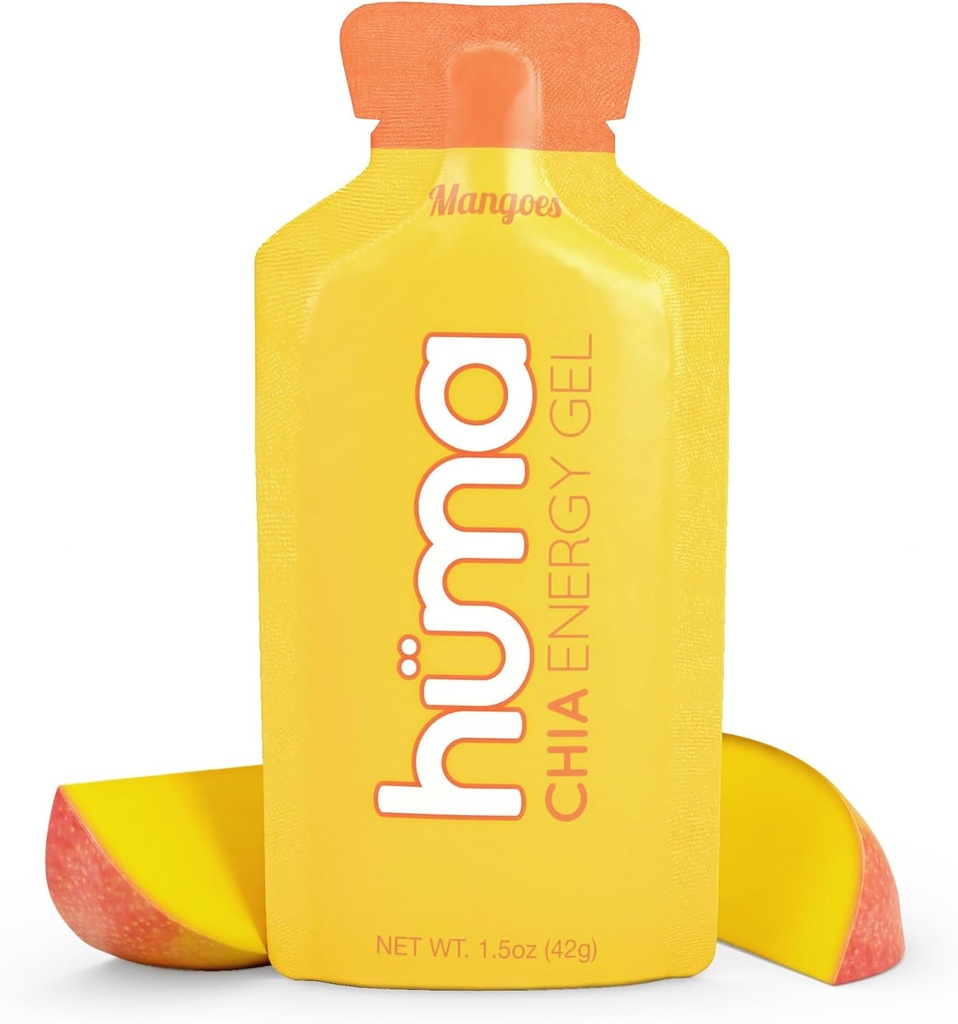 Huma Chia Energy Gel, Mangoes, 12 Gels - Premier Sports Nutrition for Endurance Übung
