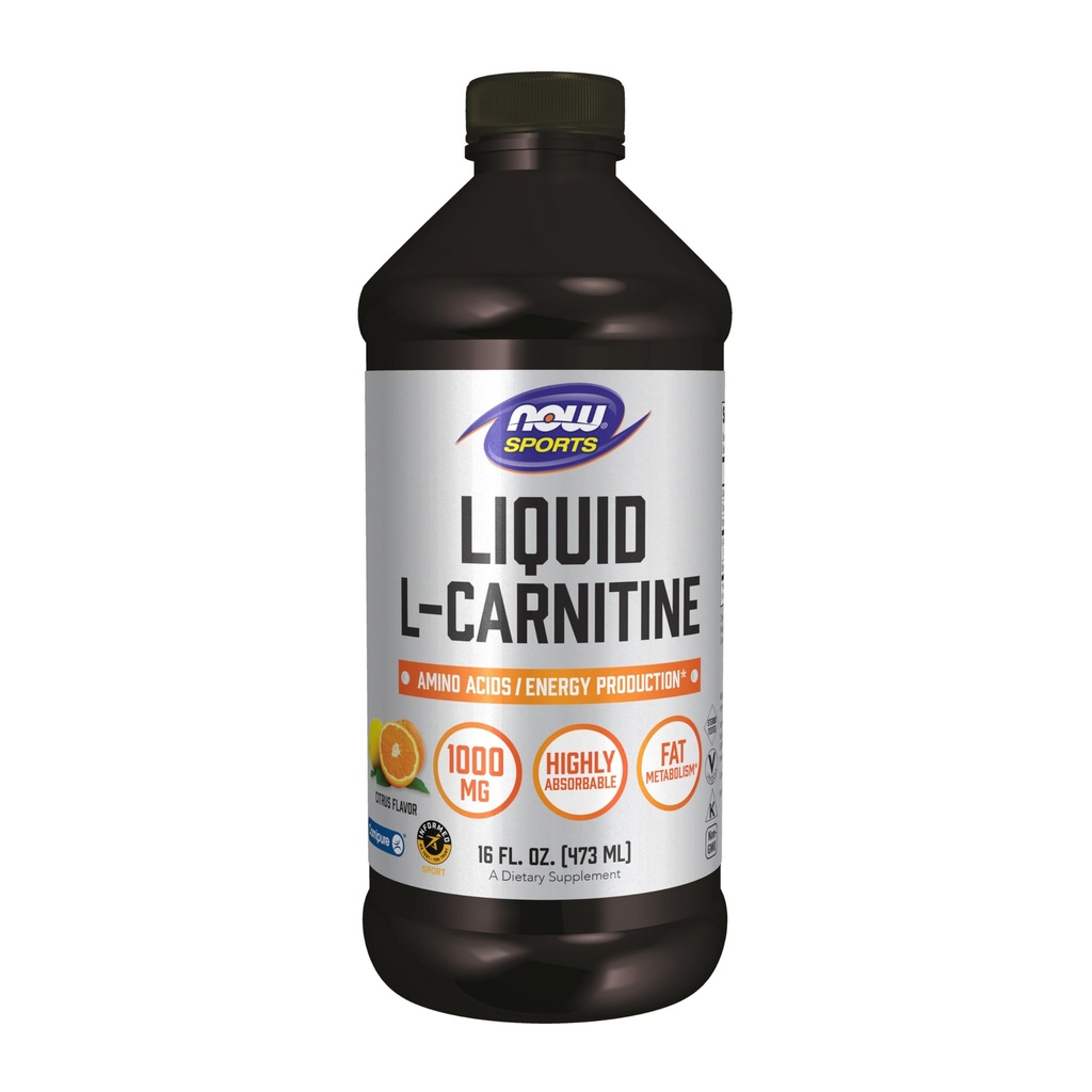 JETZT Lebensmittel Sporternährung, L-Carnitin Flüssigkeit 1000 mg, hochabsorbierbar, Citrus, 16-Ounce