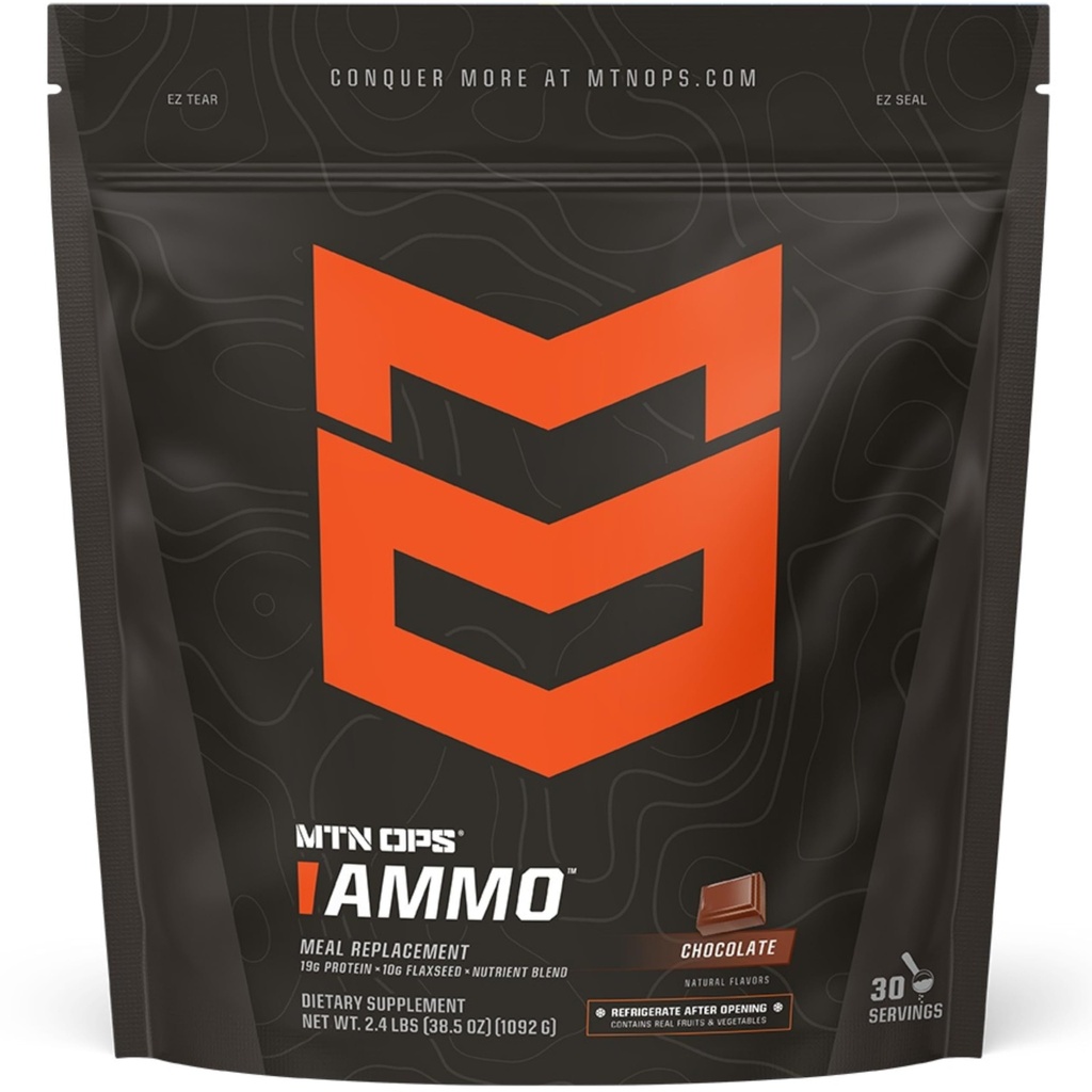 MTN OPS Ammo Protein Pulver Meal Ersatz Shake für Lean Muscle Building, Schokolade Geschmack, 28 Servierungen