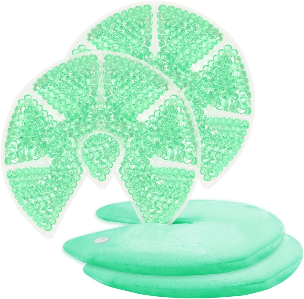 Hot/Cold Breast Gel Perlen Ice Packs Brustkühlung/Heat Pads Relief für Stillen, Pflege Schmerzen, Mastitis, Engorgement, Schwellen, Plugged Ducts | Boost Milk Let-Down & Production,2 Pack (Grün)