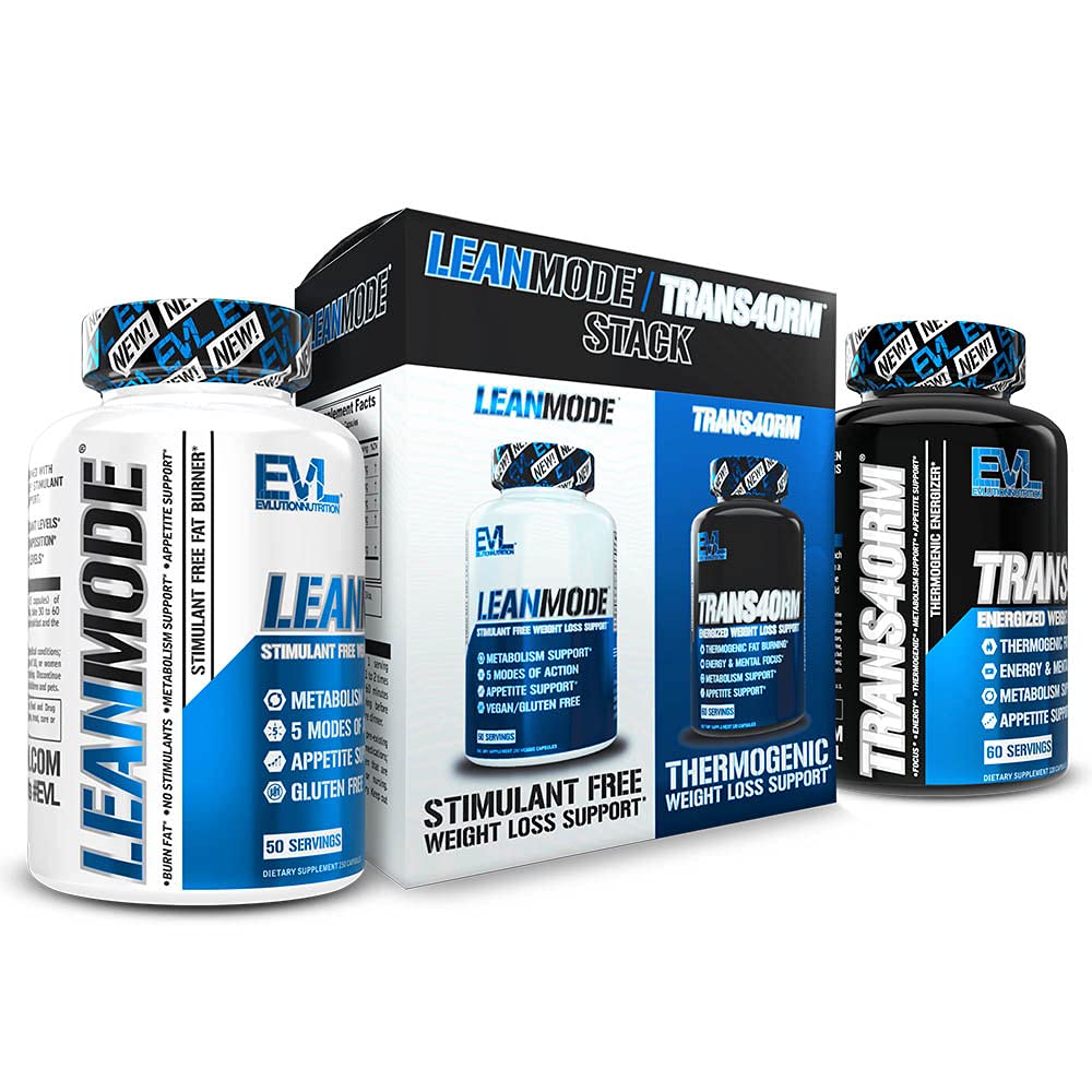 EVL Weight Loss Support Stack - Trans4orm Thermogenic Fat Burner & Metabolism Unterstützung Pillen mit Green Coffee Bean Extract und Forskolin Plus LeanMode Non-Stimulant