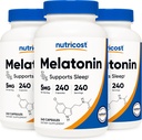 Nutricost Melatonin 5mg, 240 Kapseln (3 Flaschen)