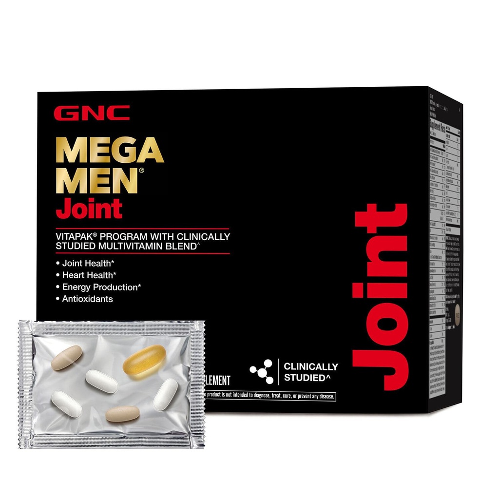 GNC Mega Men Joint Vitapak Program, Convenient Complete Nutrition, 3 Produkte in 1 Packung, Move Better, Comfort & Function, Men’s Multivitamin, Glucosamine & Chondroitin, 30 Daily Packs