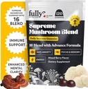 16 Blend Pilz-Gummien - Pilz-Gummien für Erwachsene, Pilz-Ergänzung mit Chaga, Lions Mane, Reishi, Cordyceps für Fokus und Klarheit, unterstützt Mikrodosierung Pilze - Gemischte Beere
