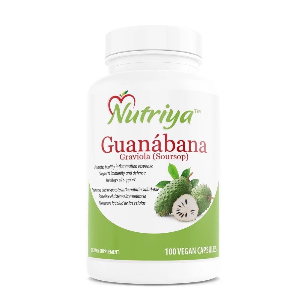 Guanábana (Graviola-Soursop) - Super Antioxidant-Supports Gesunde Zelle - Immunsystem Booster - 100 Vegetarische Kapseln