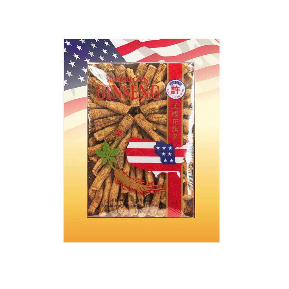 Hsu's SKU 0122-4 American Ginseng Medium Prongs – Cultivated Wisconsin Ginseng Prongs Medium 4 oz Box