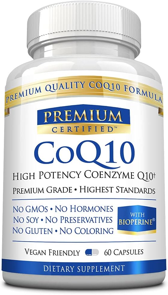 CoQ10 - Coenzym Q10 300mg mit MCT-Öl und Piperin - Schnelle Absorption - Erhöhung der Antioxidantien, Verbesserung der Energie, Unterstützung Cardio und Fruchtbarkeit - 60 Kapseln - Vegan freundlich