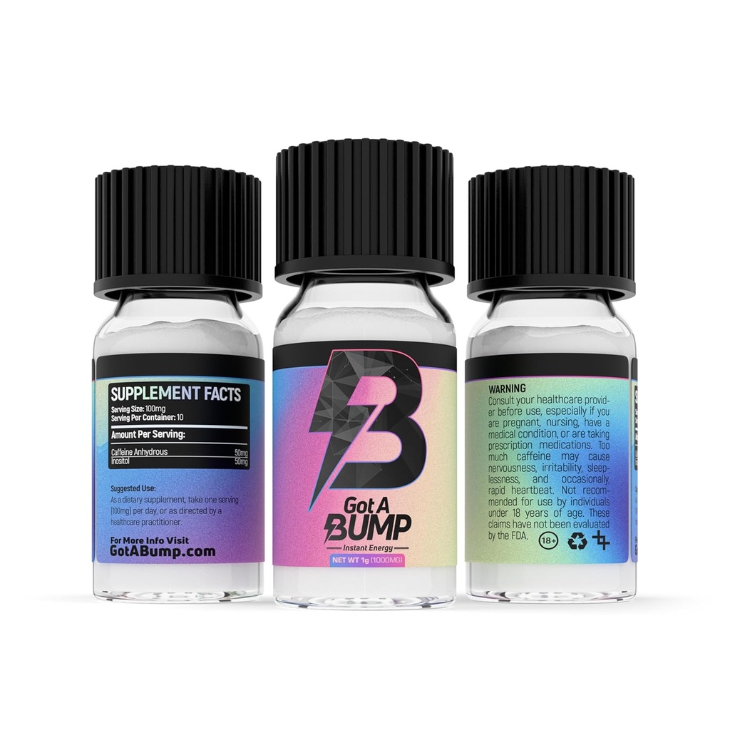 GotABUMP.com Ein BumpTM - 1g Container (500mg Koffein pro Vial) (30-Pack)