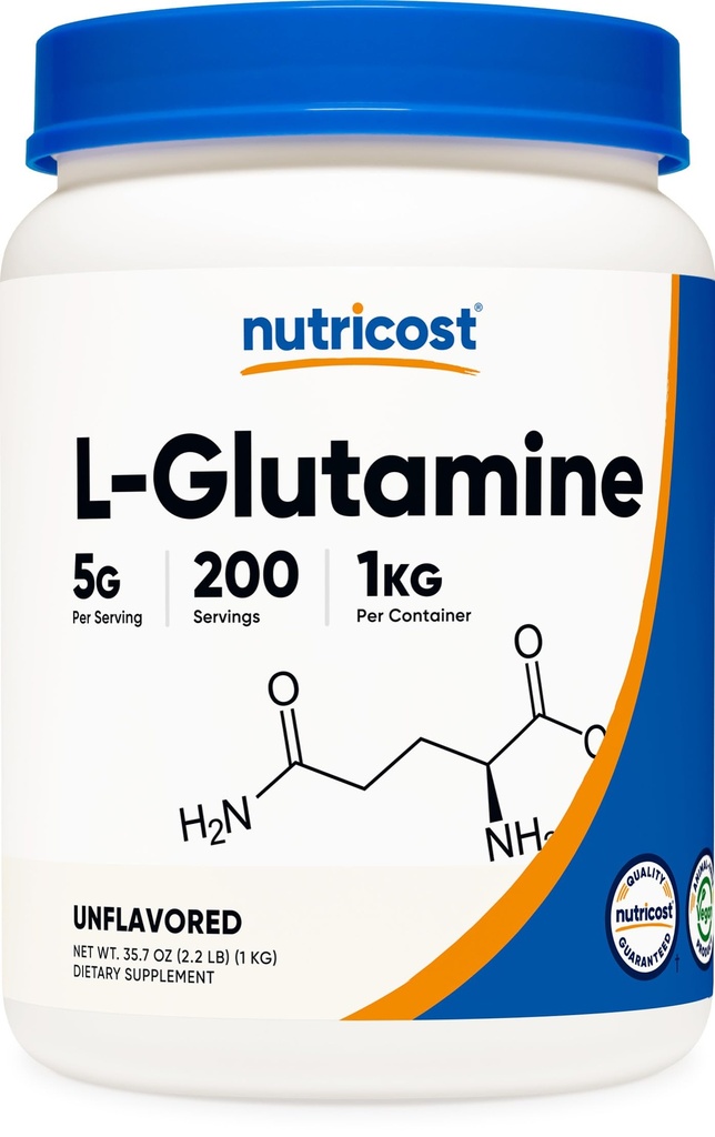 Nutricost L-Glutamin Pulver 1 KG - Unflavored, Non-GMO, Glutenfrei