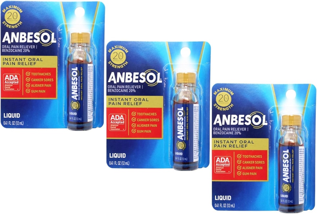 Anbesol Maximum Strength Liquid, 0.41 Fluid Unze (Pack mit 3)