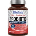 Probiotics 60 Billion CFU 19 Strains für Männer und Frauen, mit 100mg Prebiotic, Shelf Stable, 2-in-1 Daily Care Probiotic, Non-GMO, Digestive & Immune Health, 60 Veggie Kapseln