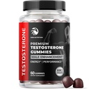 Testosteron Ergänzung für Männer für Muskelwachstum, Stamina & Leistung | Testosteron Booster Muskelaufbau für Männer | Test Boost Max mit Tongat Ali | Test Booster & Male Enhancement | 60 Gummis
