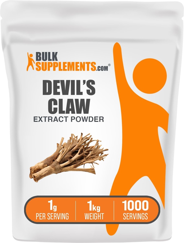 BulkSupplements.com Devil's Claw Extract Powder - from Devil's Claw Root, Herbal Supplement - Vegan & Gluten Free, 1g per Serving, 1kg (2.2 lbs) (Pack of 1)