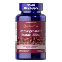 Puritan's Pride Premium Pomegranate Extract 250mg, Nahrungsergänzung für Antioxidans Gesundheit und Gesundes Altern Programm, 40% Ellagic Acid, 120 Schnelle Freisetzung Kapseln (Packaging May Vary)