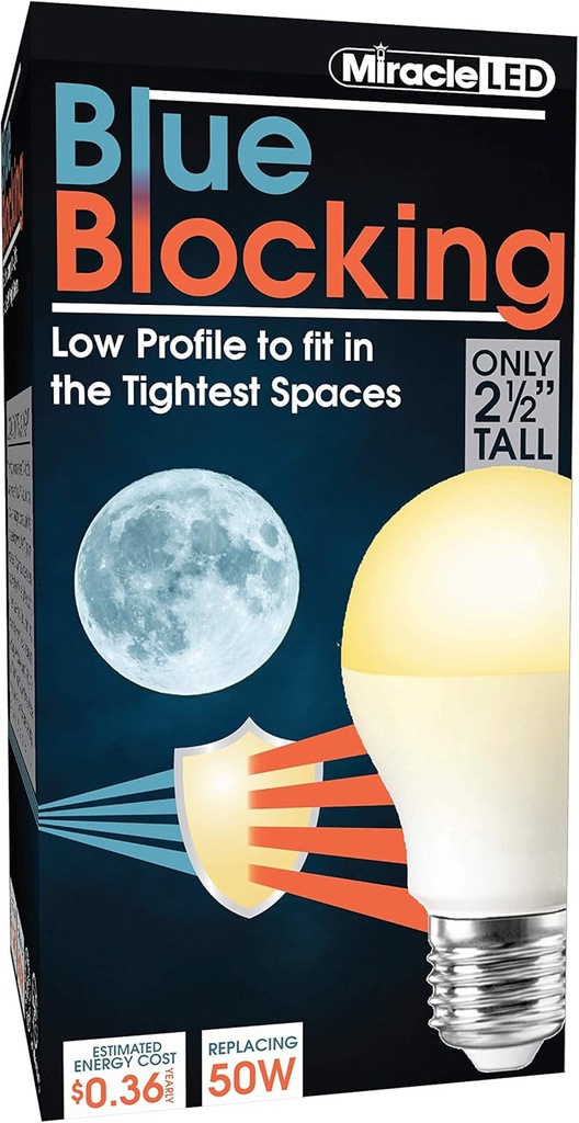 Miracle LED 3W Blue Blocking Warm Yellow Tight-Spaces Sleep Bulb Wiederholung bis zu 50W zu Replica Einstellung Sonne und produzieren Melatonin organisch, Amber Glow, 609013