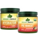 Bio Muscle Bundle - Pre-Workout Powder for Energy (Passionfruit Guava) + Replenisher for Hydration (Watermelon) - USDA Certified Organic