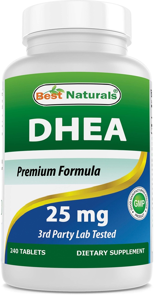 Best Naturals Dhea 25mg Supplement 240 Tablets - Unterstützt Balanced Hormon Levels für Männer und Frauen - Promotes Healthy Aging - USA Hergestellt