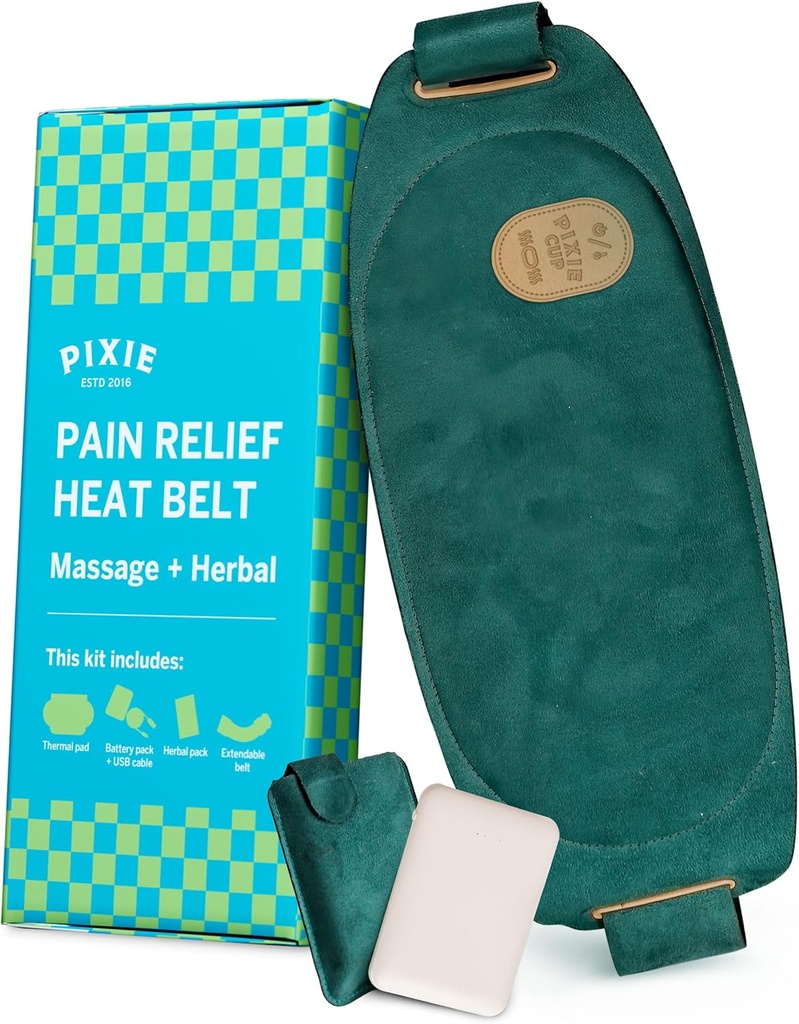 Pixie Period Heizkissen für Krabben - Thinnnest Wearable Heizkissen - Unnoticeable Unter Kleidung - Beste Tragbare Schmerzlinderung Gürtelgerät mit Hitze auf dem Markt - Stunden Menstrual Pain Relief