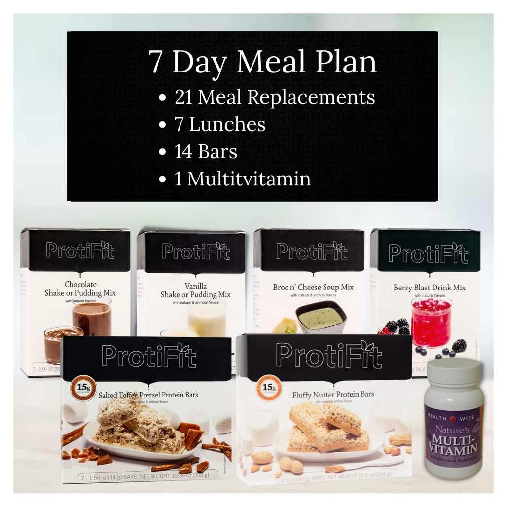 PROTIFIT - High Protein Meal Plan Starter Kit, 15g Protein Supplements & Snacks, 30 Tage Multivitamin, Ideal Protein Kompatibel (7 Tage Kit)