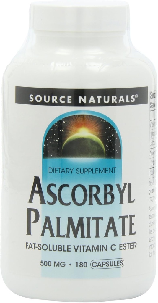 Quelle Naturals Ascorbyl Palmitate 500mg, 180 Kapseln (Pack von 2)