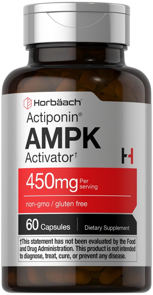 Horbäach AMPK Metabolic Activator 450 mg | 60 Kapseln | Non-GMO, Glutenfrei