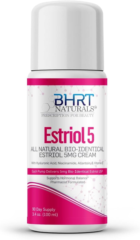 Östrogene Creme für Frauen Menopause Relief – Alle natürlichen bioidentischen Estriol Creme - Hormon Balance BHRT - Apothekerformuliert, Professional Grad - Made in USA, Weiß
