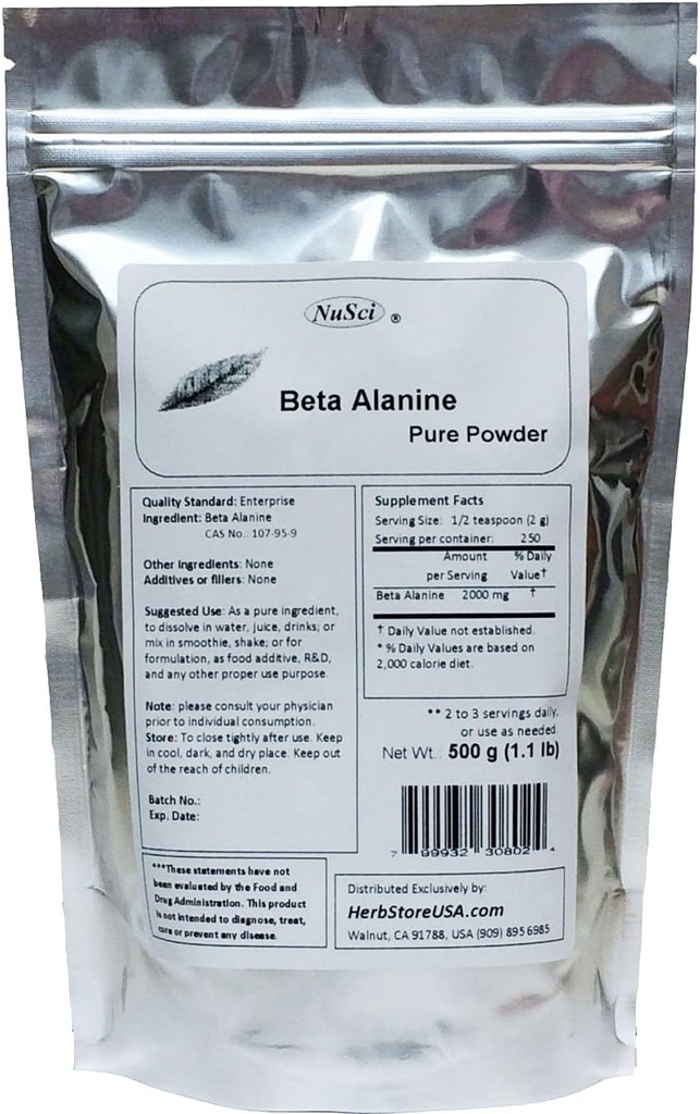Reines Beta Alanin-Pulver für Endurance (500 Gramm (1,1 lb))