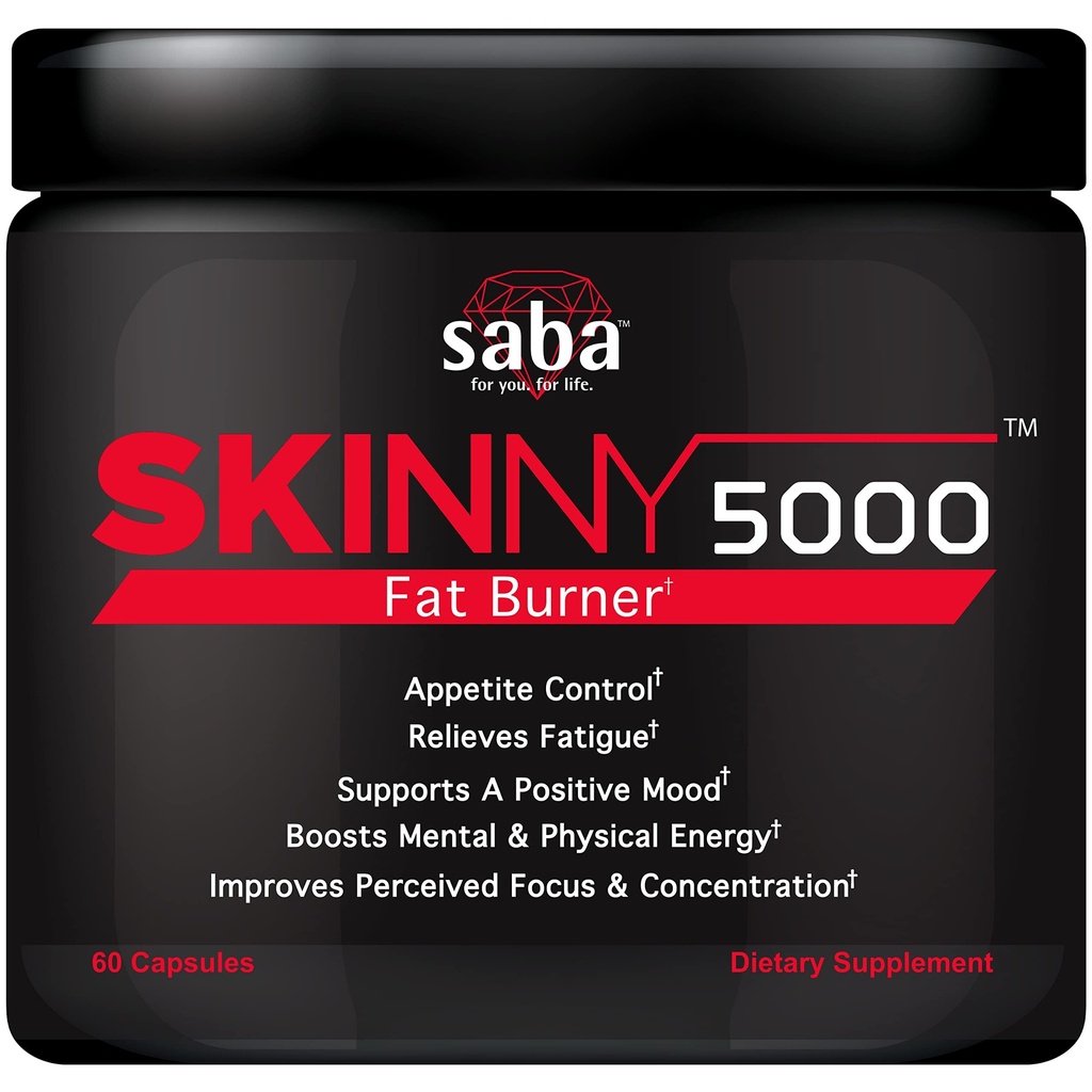 Saba Skinny 5000 -Fat Loss -Weight Loss-Appetite Control -Mild Jitter-Free Energy- Focus -60 Kapseln