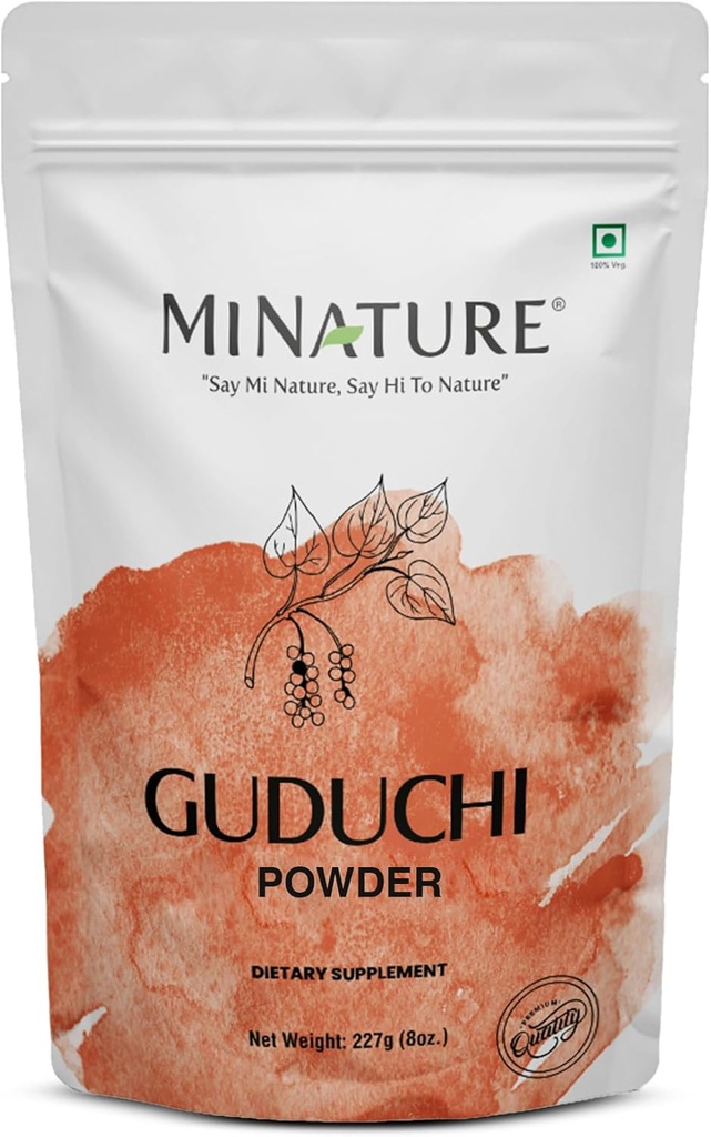 minatur Guduchi (Giloy) Pulver | (Tinospora Cordifolia) | Unterstützt gesunde Verdauung | Immunität Booster| Indisches Giloy Pulver | Wiederverschließbare Zip Lock Pouch | 227g (8oz)