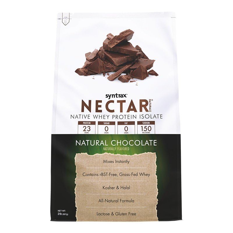 Syntrax Nectar Naturals, All Natural Whey Protein Isolate, Glatte & Creamy, Natürliche Schokolade, 2 lbs.